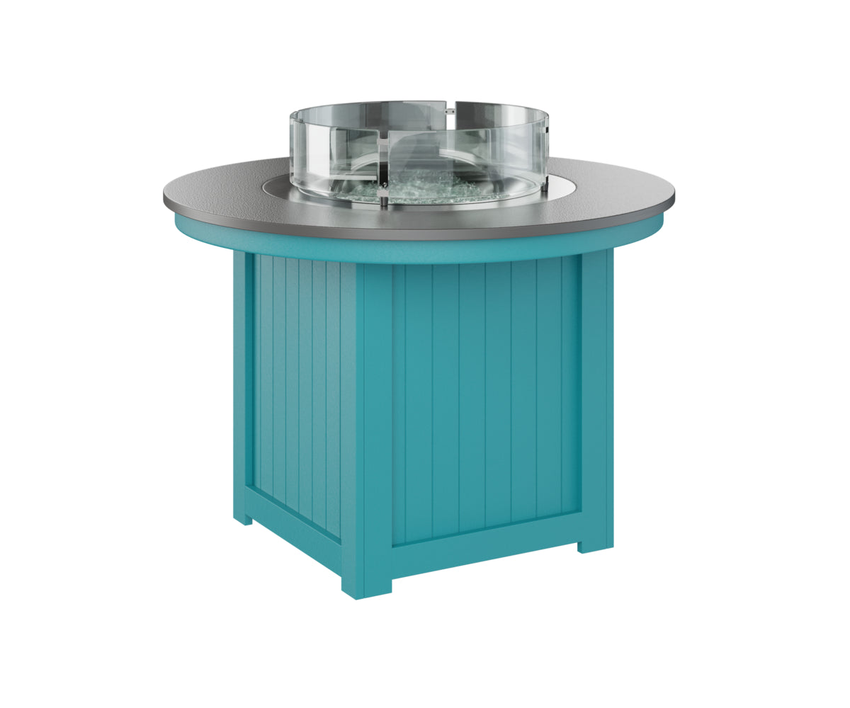 Berlin Gardens Donoma 44" Round Fire Table Dining with Hammered Top