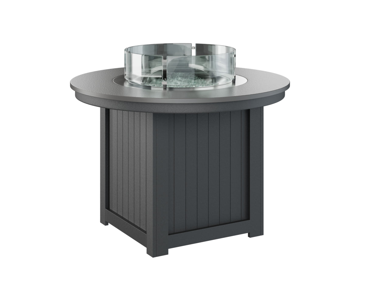 Berlin Gardens Donoma 44" Round Fire Table Dining with Hammered Top