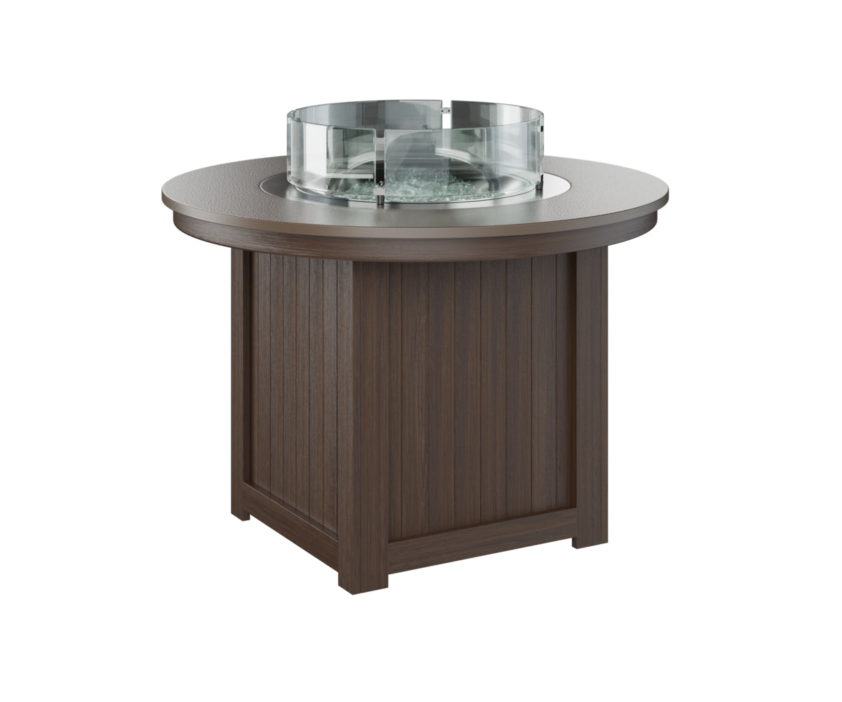 Berlin Gardens Donoma 44" Round Fire Table Dining with Hammered Top