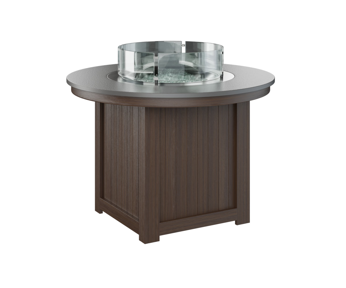 Berlin Gardens Donoma 44" Round Fire Table Dining with Hammered Top