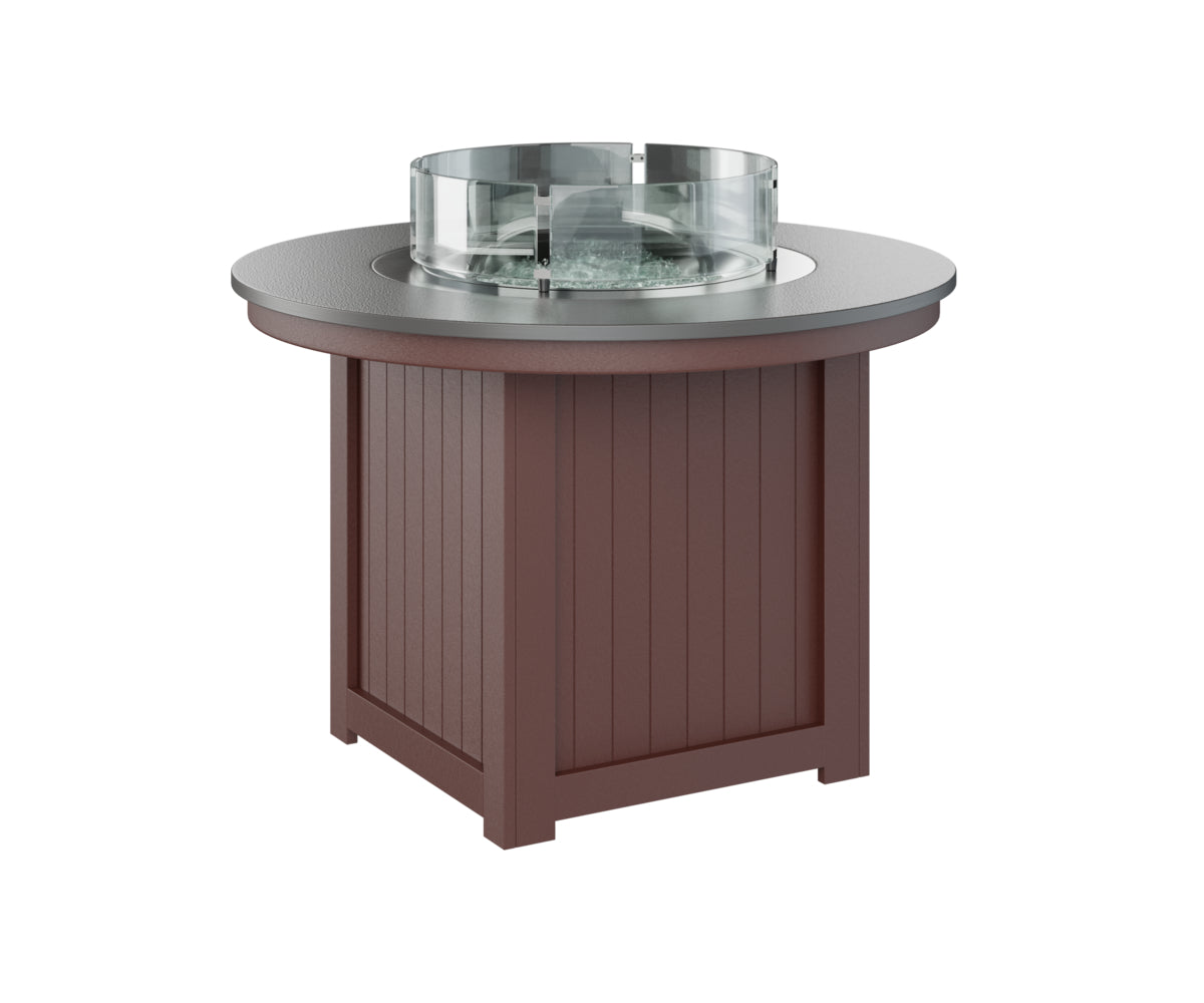 Berlin Gardens Donoma 44" Round Fire Table Dining with Hammered Top