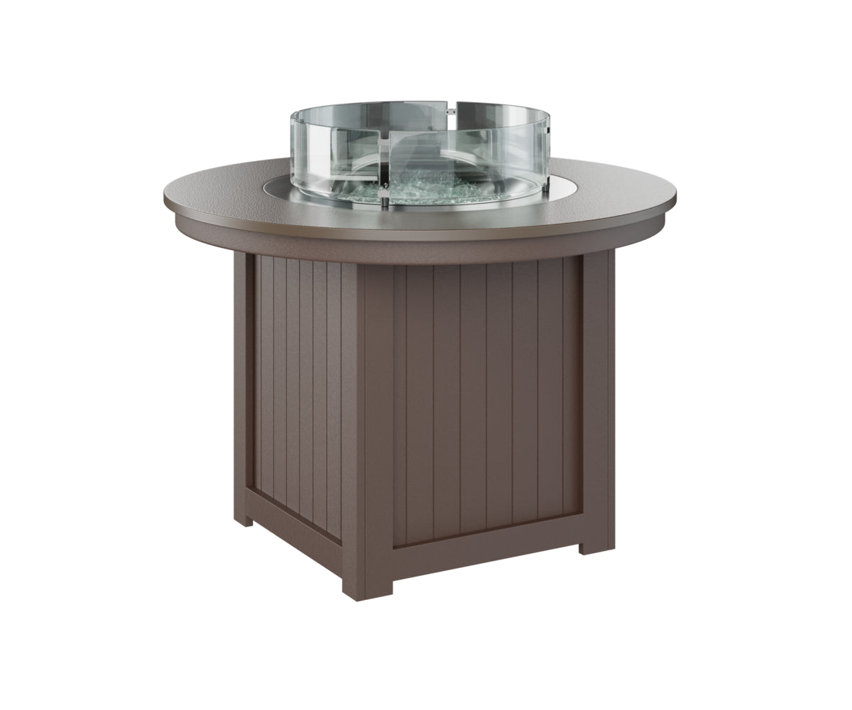 Berlin Gardens Donoma 44" Round Fire Table Dining with Hammered Top