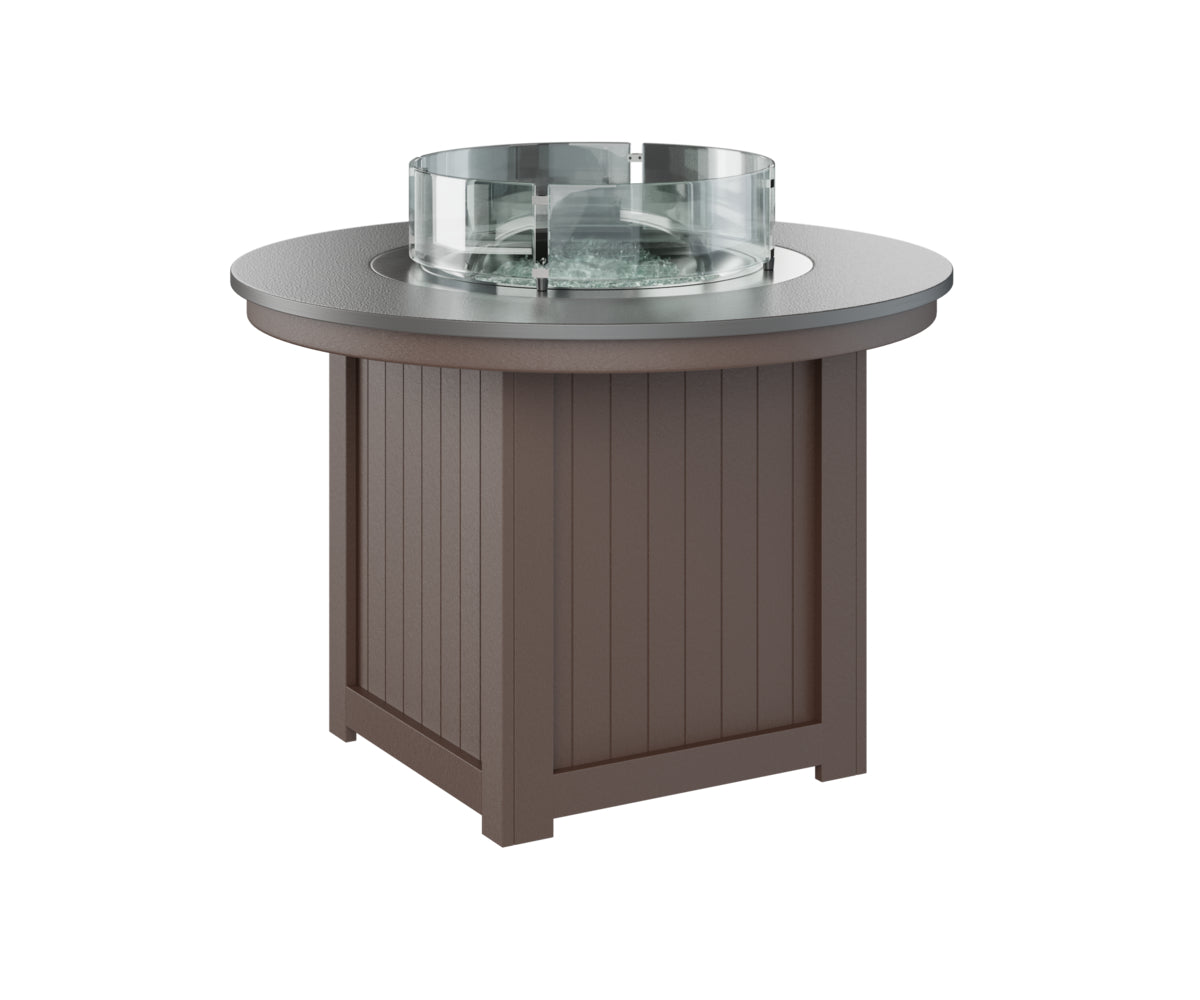 Berlin Gardens Donoma 44" Round Fire Table Dining with Hammered Top