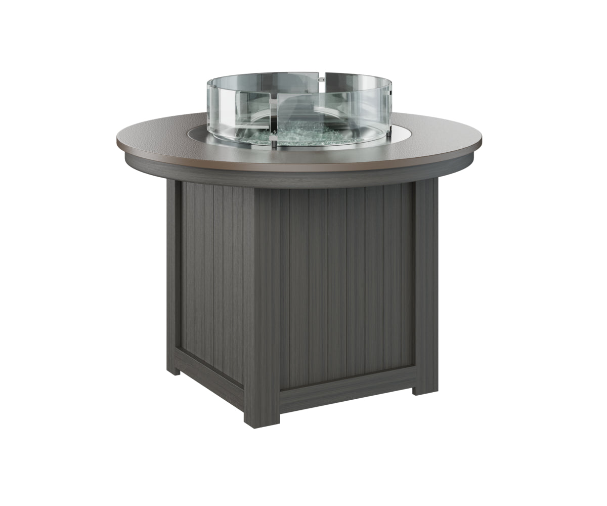 Berlin Gardens Donoma 44" Round Fire Table Dining with Hammered Top