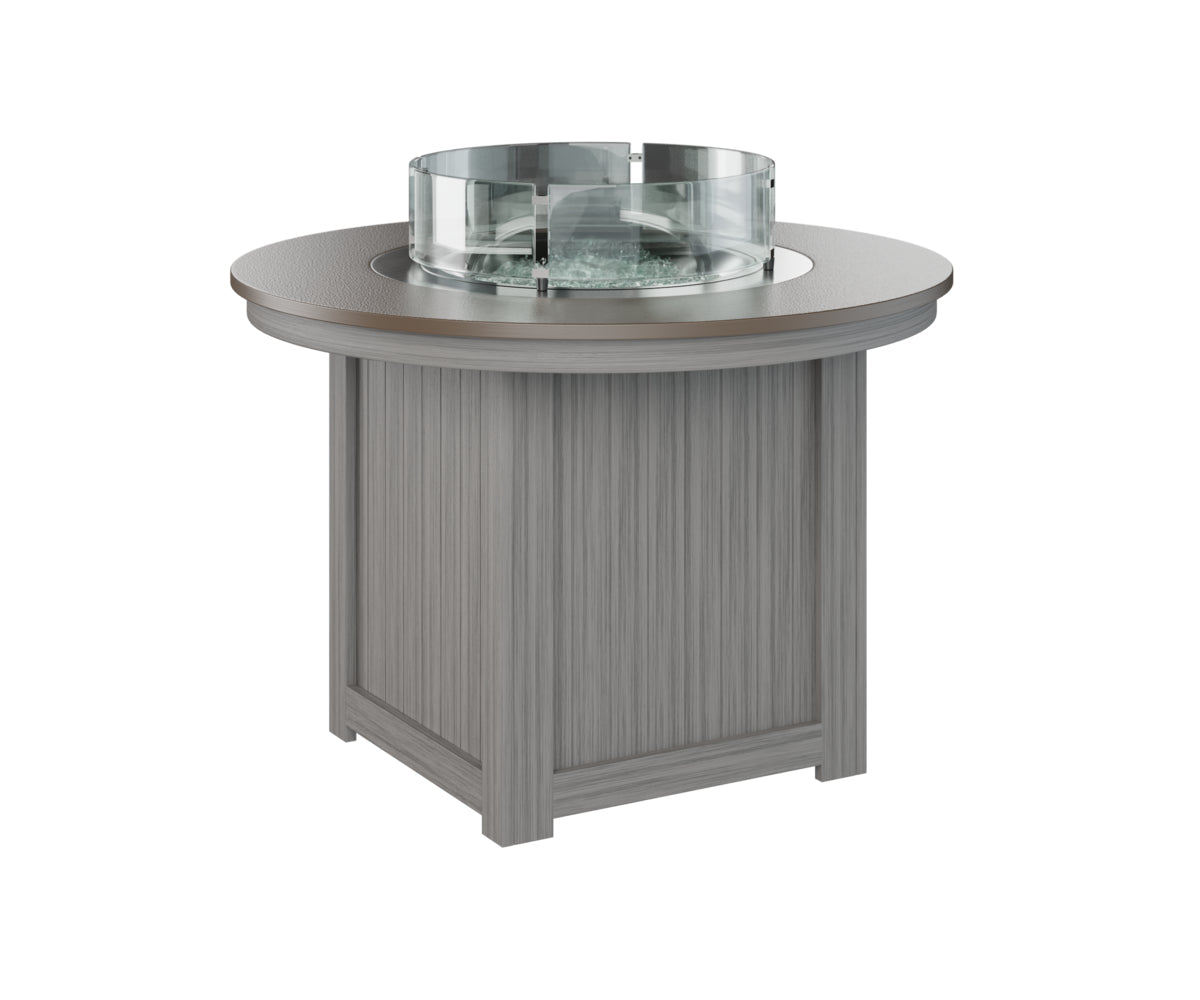 Berlin Gardens Donoma 44" Round Fire Table Dining with Hammered Top