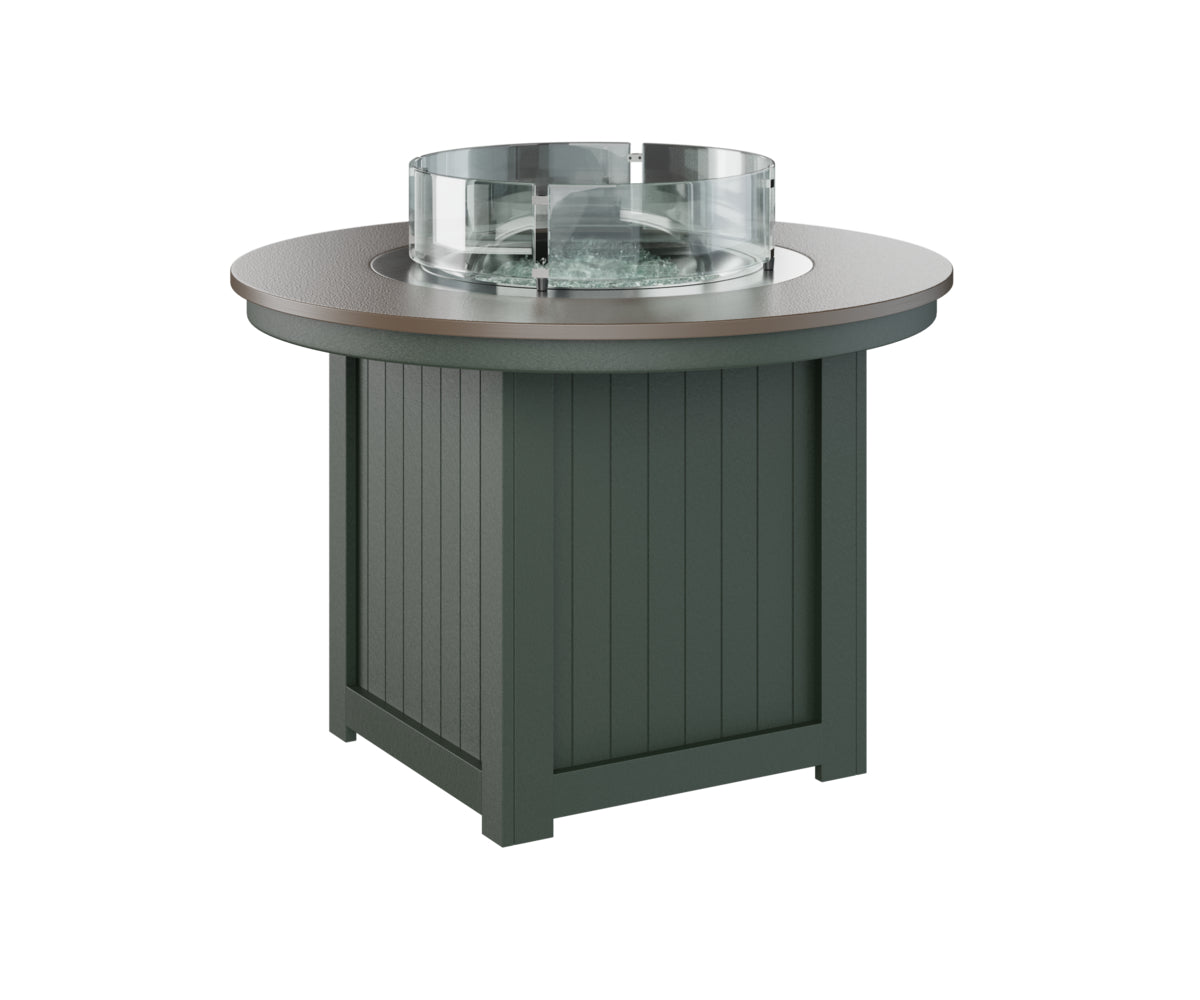 Berlin Gardens Donoma 44" Round Fire Table Dining with Hammered Top