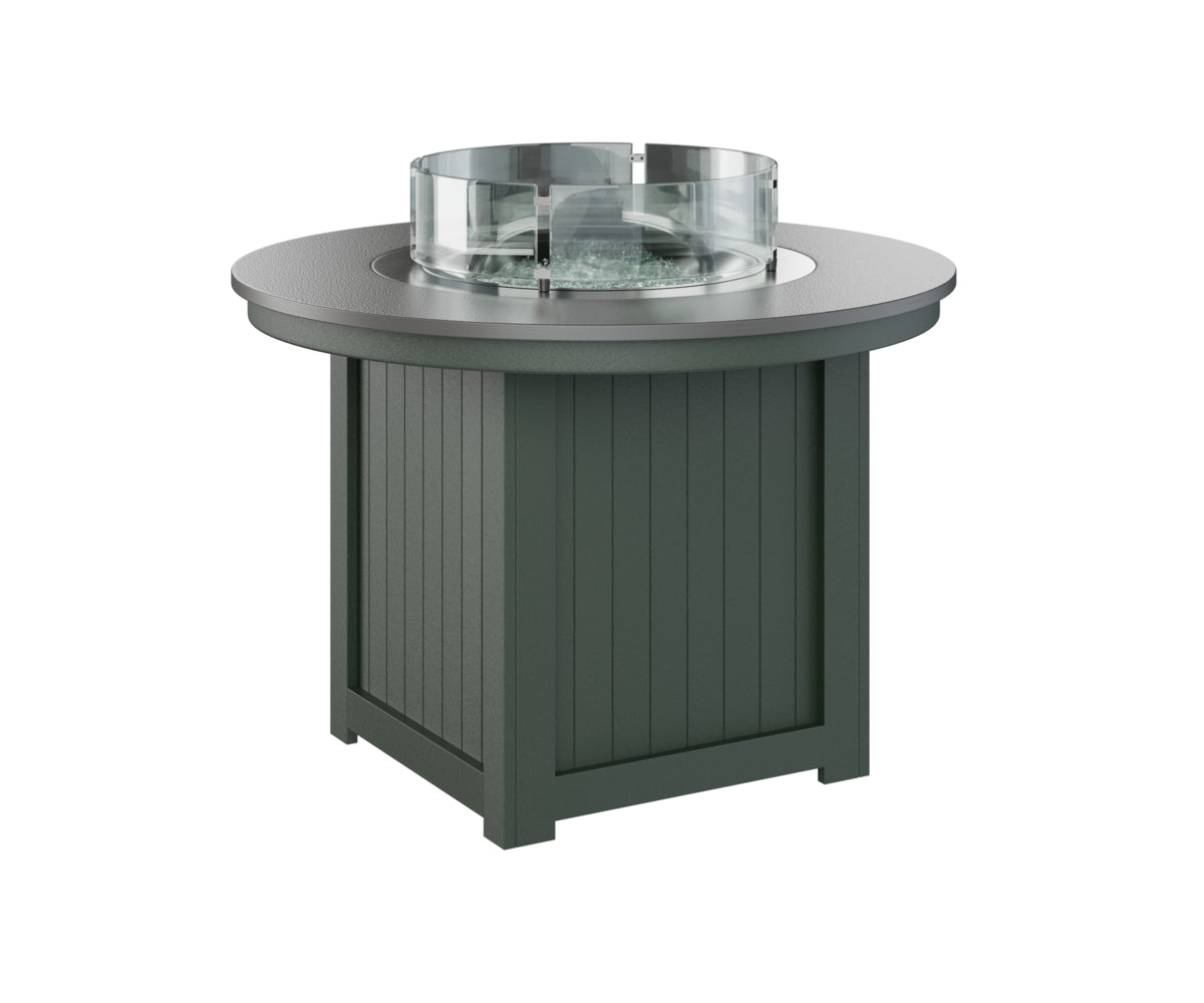 Berlin Gardens Donoma 44" Round Fire Table Dining with Hammered Top
