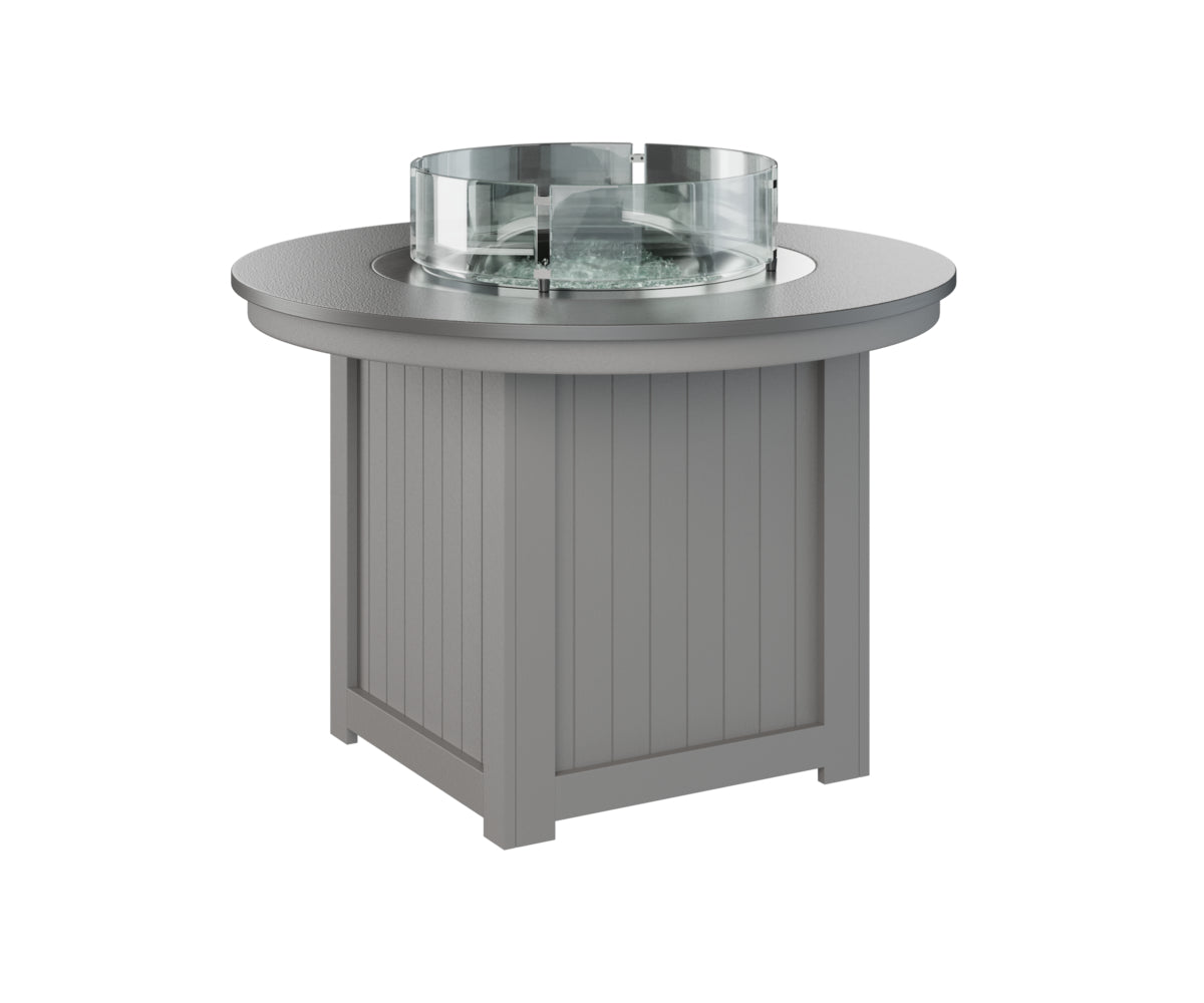 Berlin Gardens Donoma 44" Round Fire Table Dining with Hammered Top