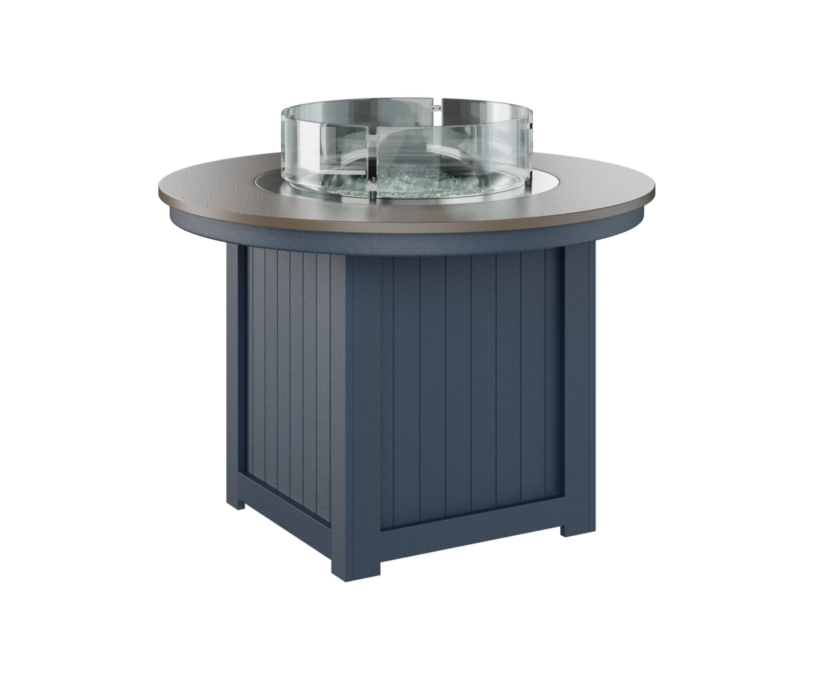 Berlin Gardens Donoma 44" Round Fire Table Dining with Hammered Top