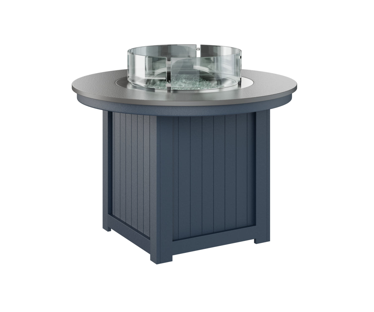 Berlin Gardens Donoma 44" Round Fire Table Dining with Hammered Top
