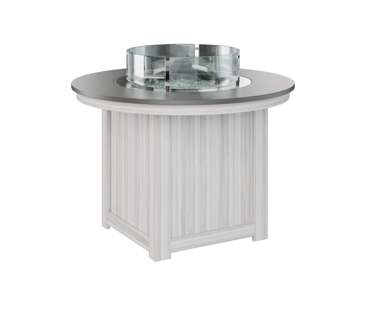 Berlin Gardens Donoma 44" Round Fire Table Dining with Hammered Top