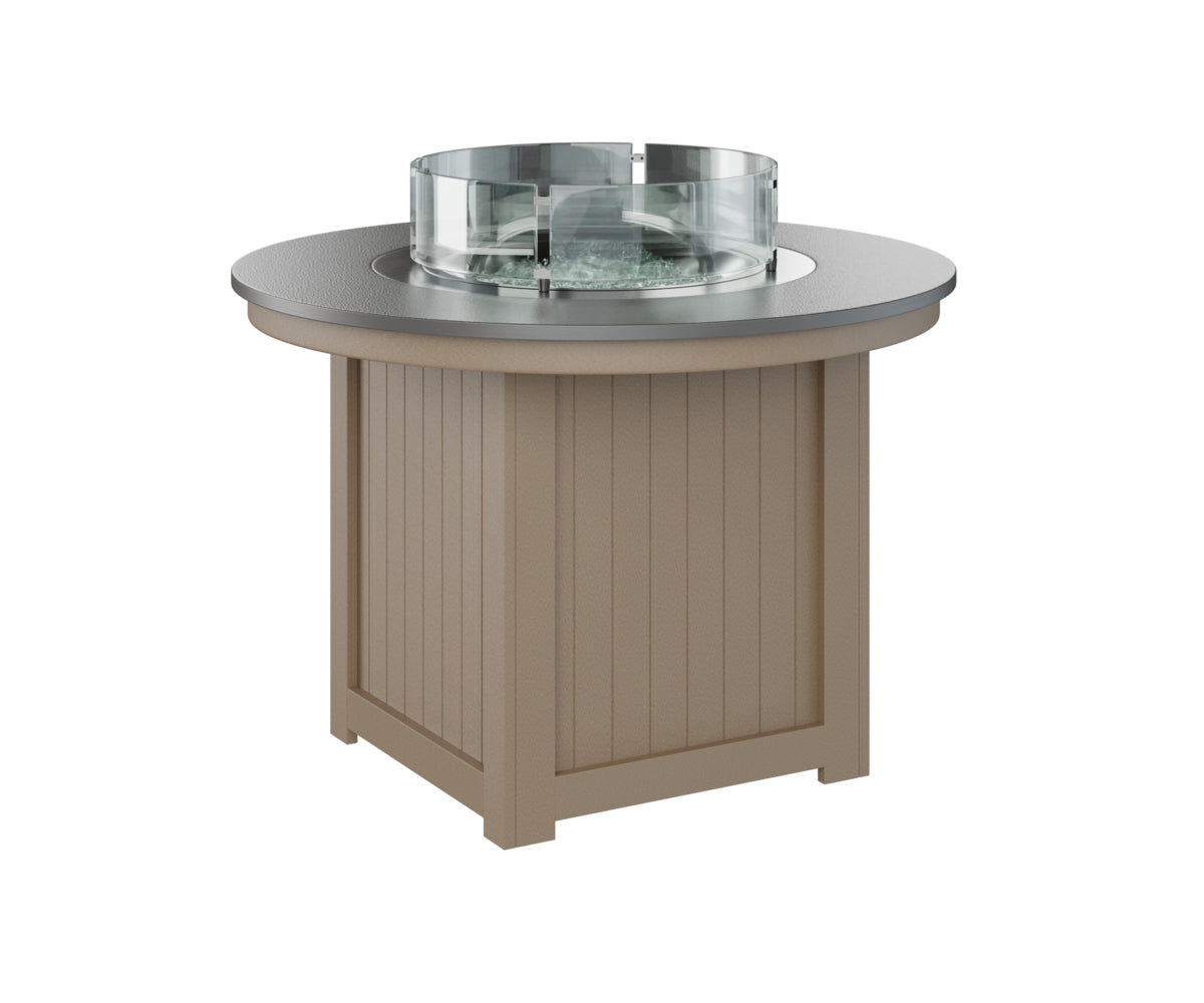 Berlin Gardens Donoma 44" Round Fire Table Dining with Hammered Top