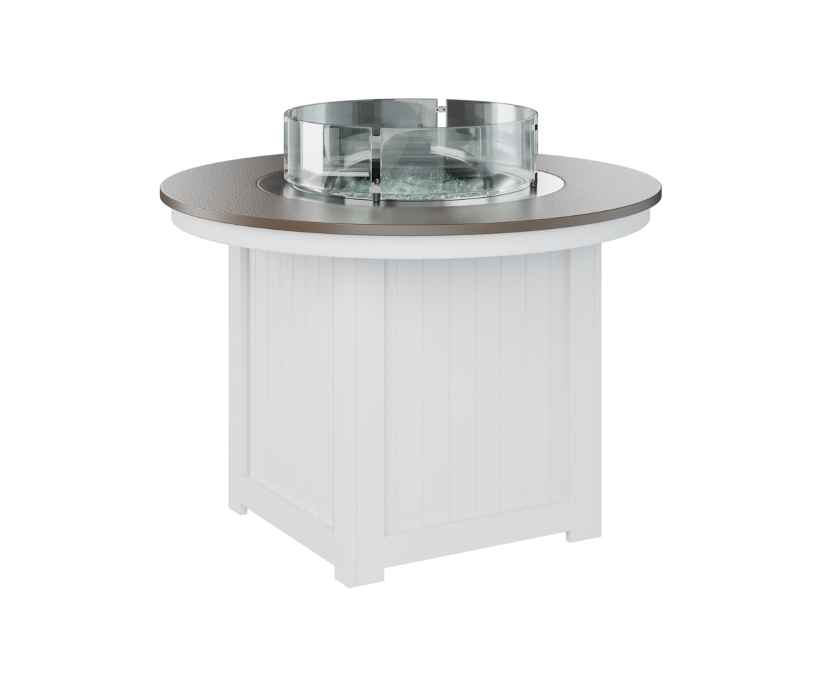 Berlin Gardens Donoma 44" Round Fire Table Dining with Hammered Top