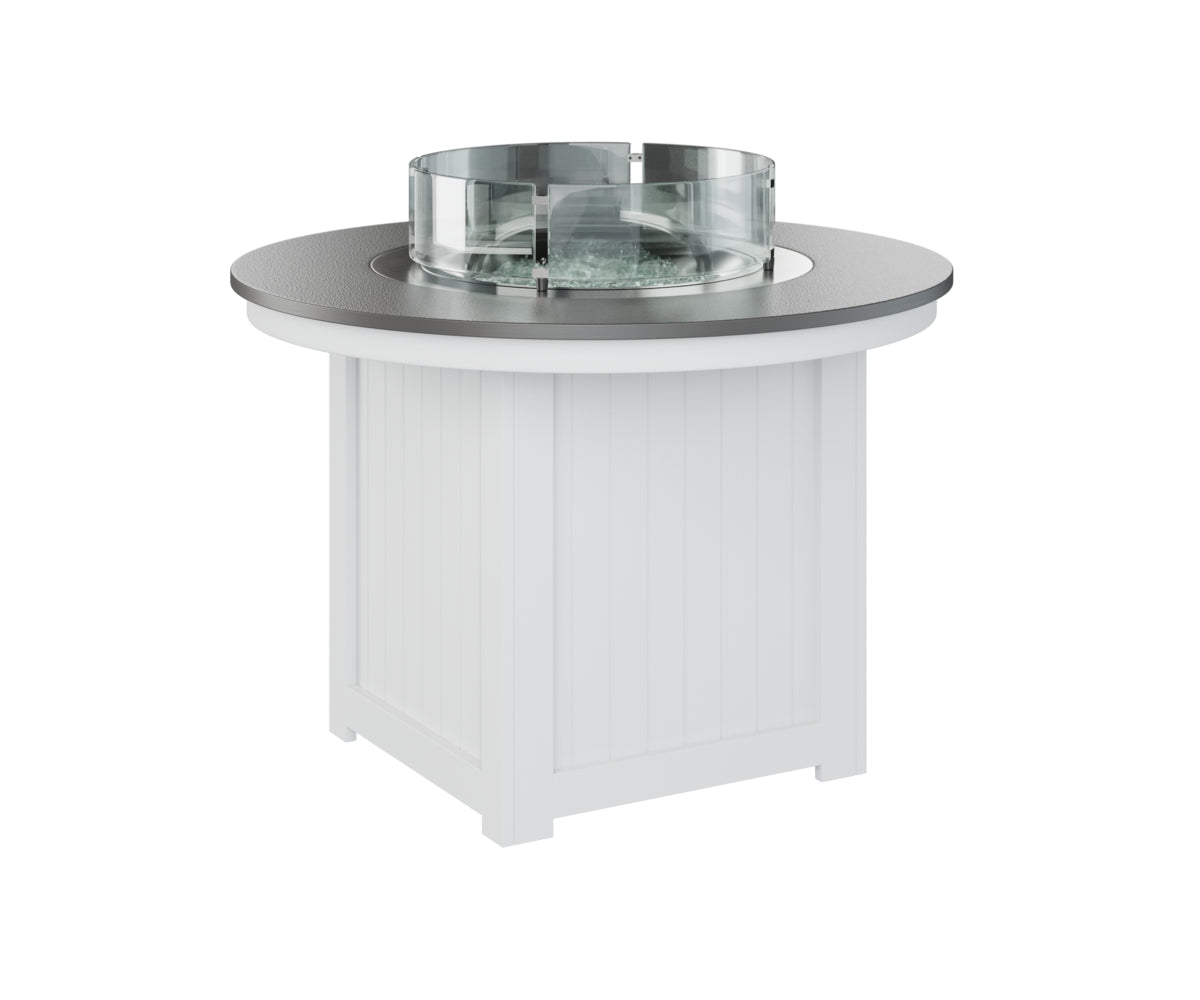 Berlin Gardens Donoma 44" Round Fire Table Dining with Hammered Top