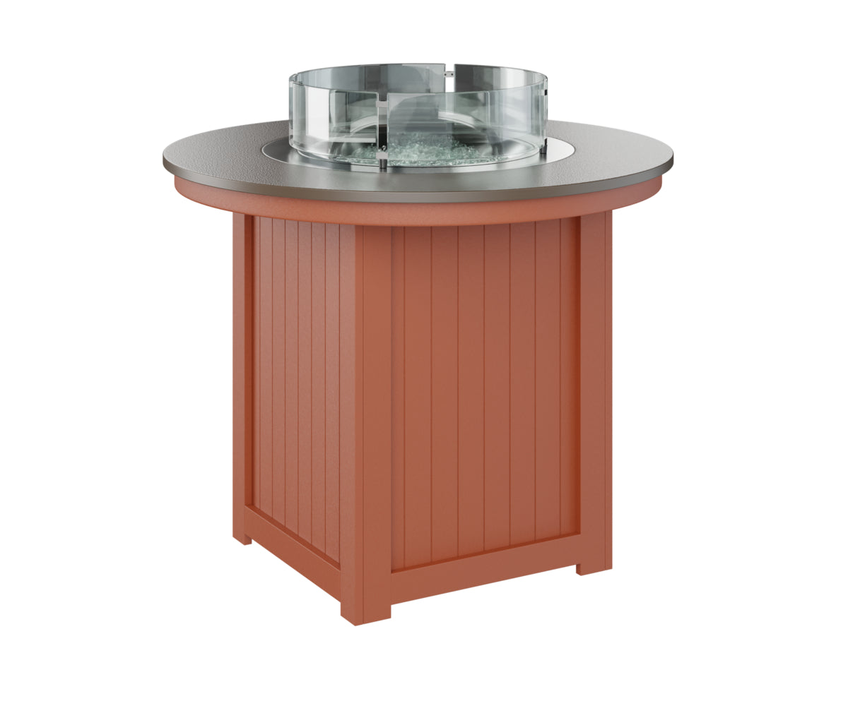 Berlin Gardens Donoma 44" Round Fire Table Counter with Hammered Top