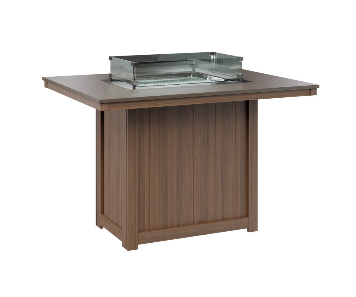 Berlin Gardens Donoma 42" x 54" Rectangular Fire Table Counter with Hammered Top