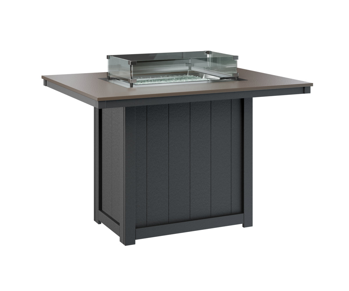 Berlin Gardens Donoma 42" x 54" Rectangular Fire Table Counter with Hammered Top