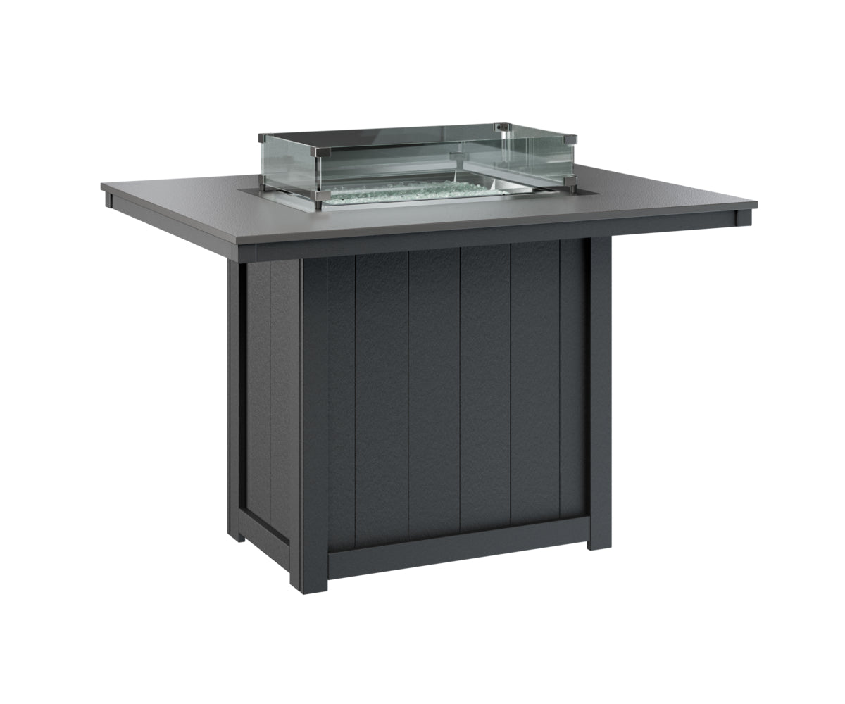 Berlin Gardens Donoma 42" x 54" Rectangular Fire Table Counter with Hammered Top