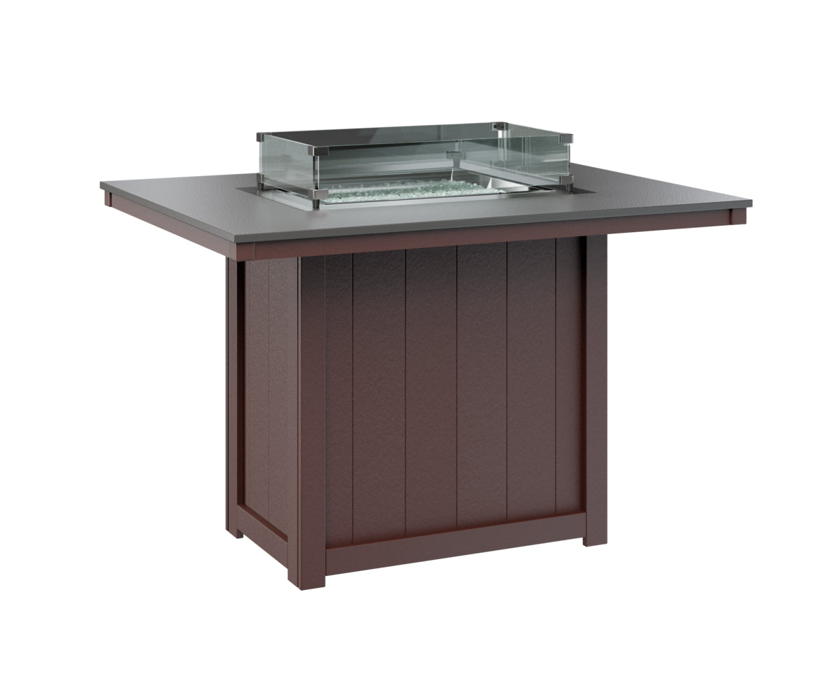 Berlin Gardens Donoma 42" x 54" Rectangular Fire Table Counter with Hammered Top