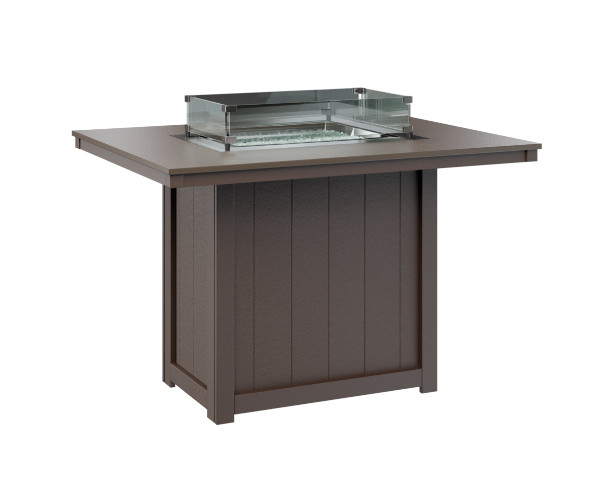 Berlin Gardens Donoma 42" x 54" Rectangular Fire Table Counter with Hammered Top