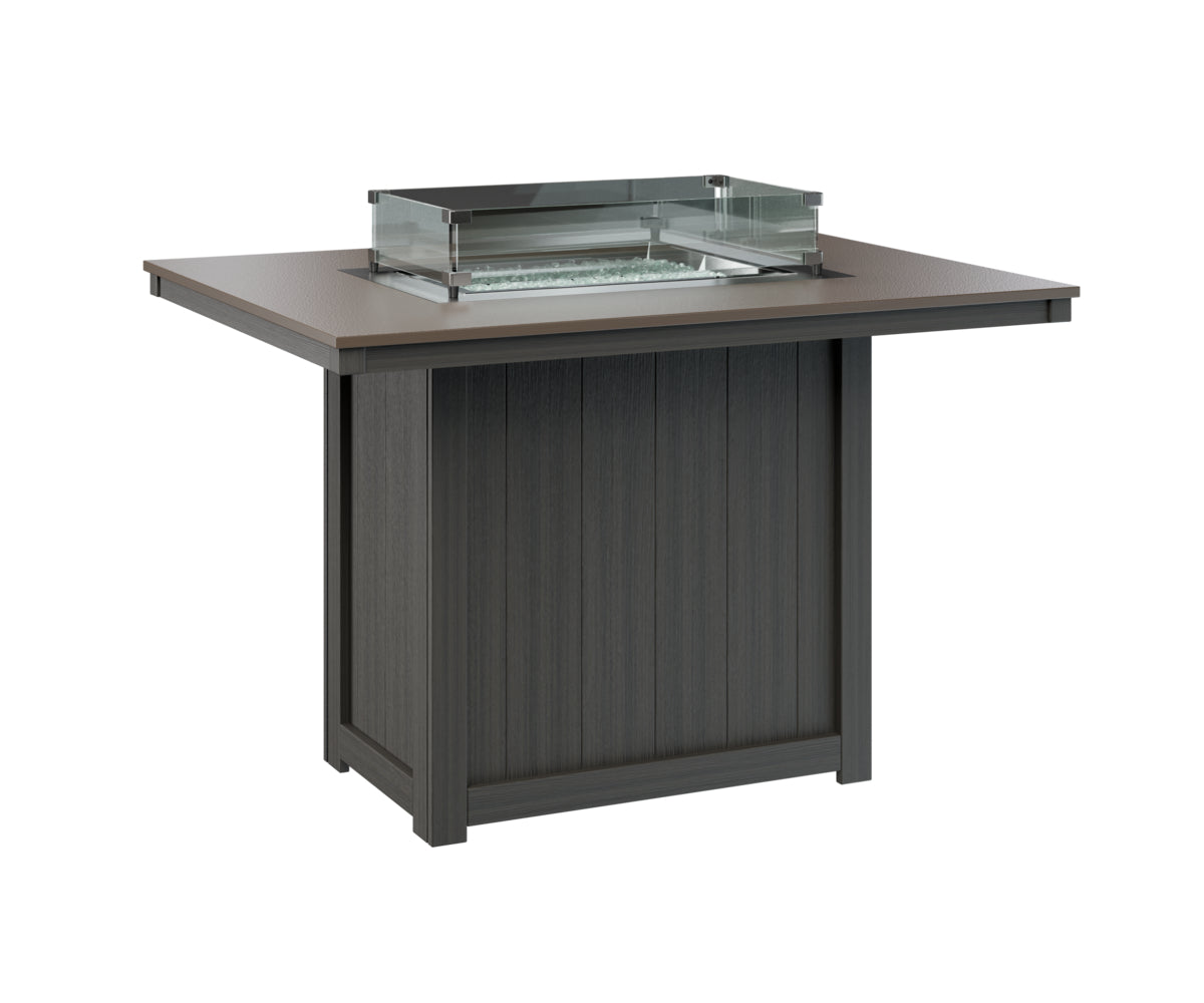 Berlin Gardens Donoma 42" x 54" Rectangular Fire Table Counter with Hammered Top