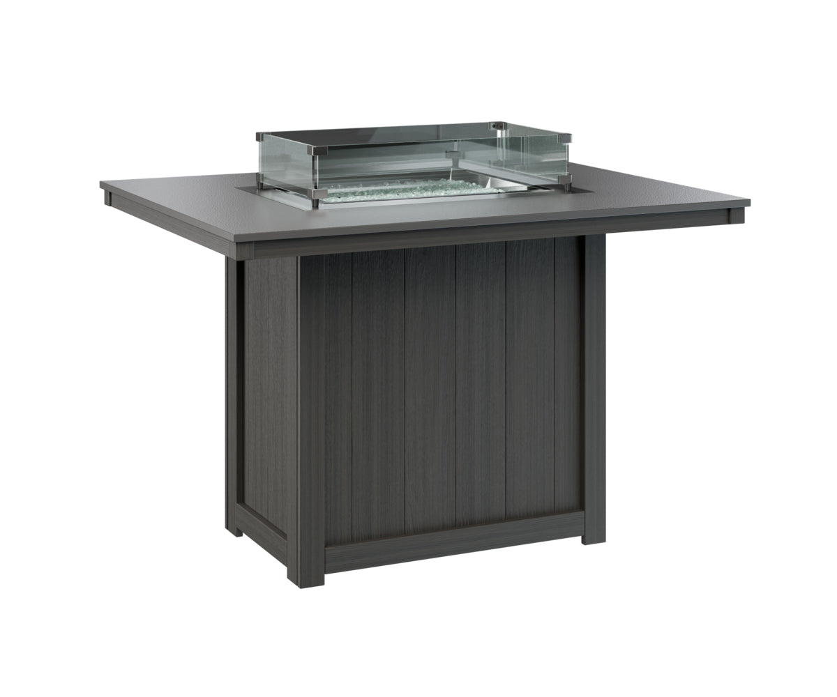 Berlin Gardens Donoma 42" x 54" Rectangular Fire Table Counter with Hammered Top