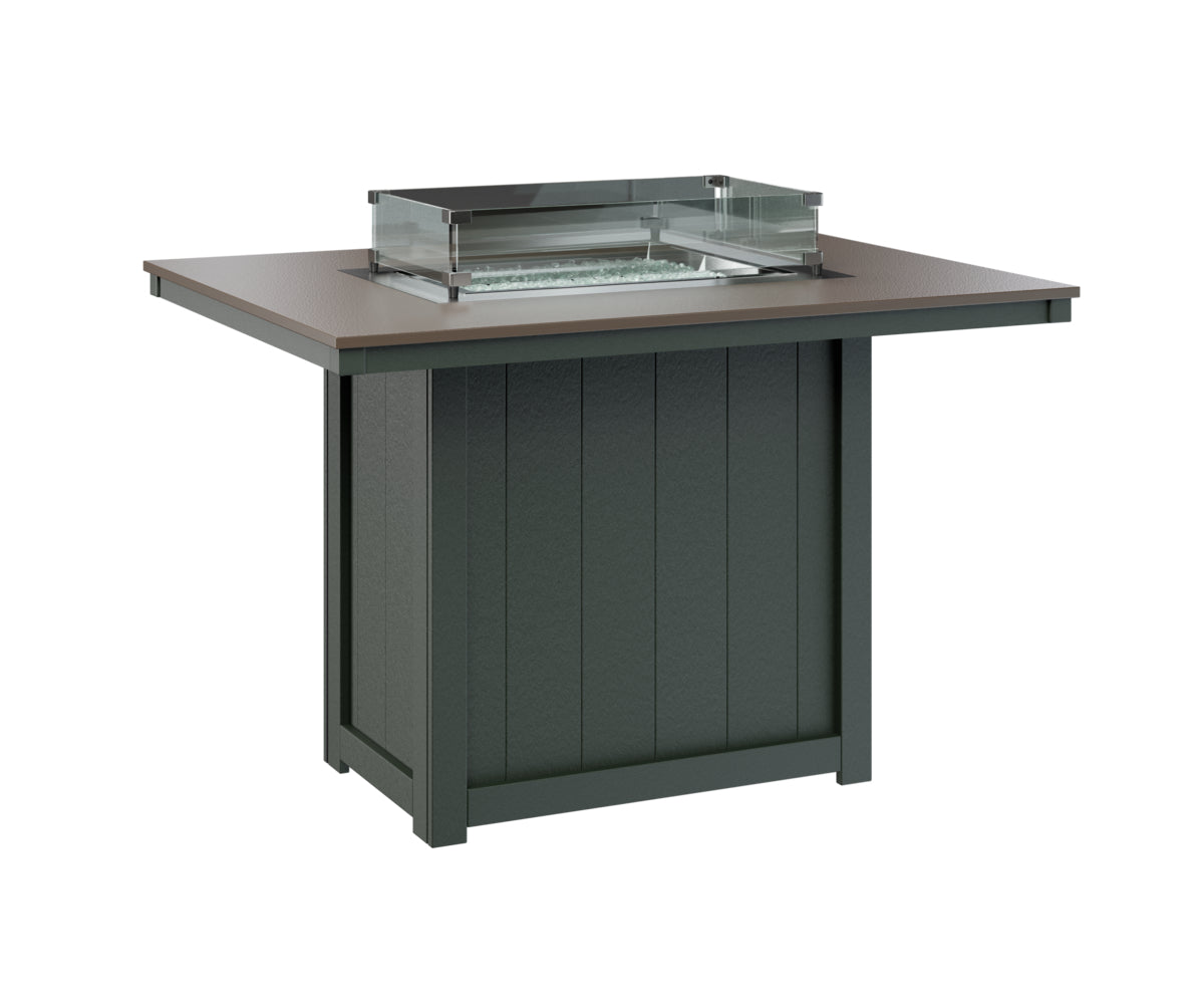Berlin Gardens Donoma 42" x 54" Rectangular Fire Table Counter with Hammered Top