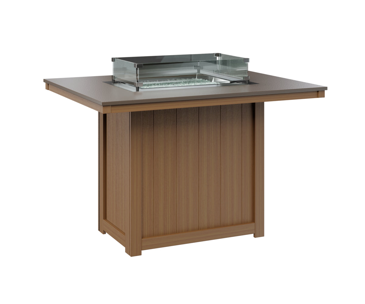 Berlin Gardens Donoma 42" x 54" Rectangular Fire Table Counter with Hammered Top