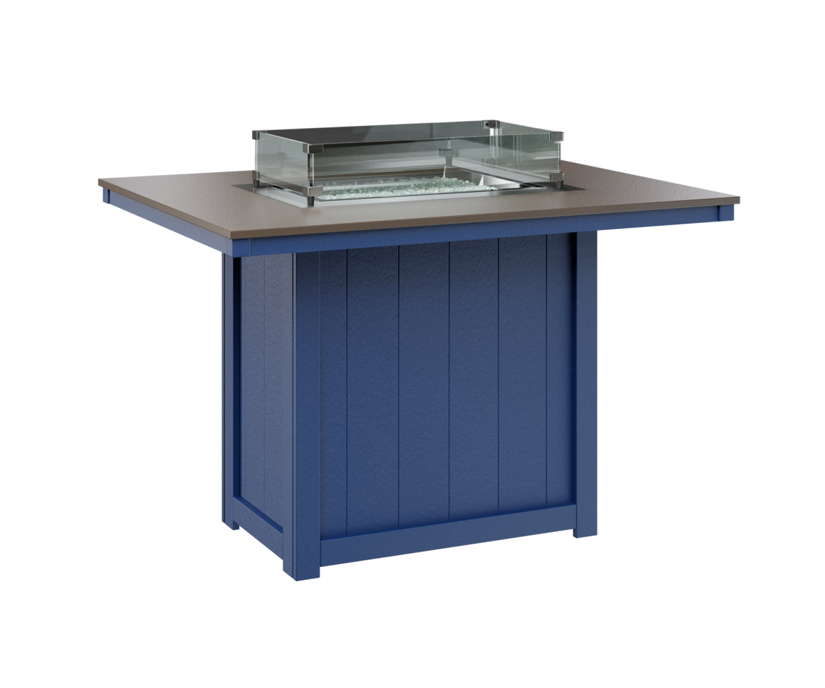 Berlin Gardens Donoma 42" x 54" Rectangular Fire Table Counter with Hammered Top