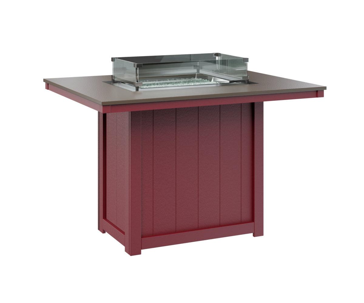 Berlin Gardens Donoma 42" x 54" Rectangular Fire Table Counter with Hammered Top