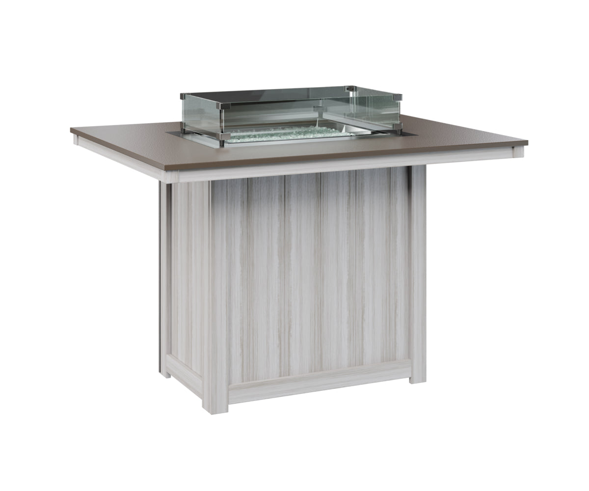 Berlin Gardens Donoma 42" x 54" Rectangular Fire Table Counter with Hammered Top
