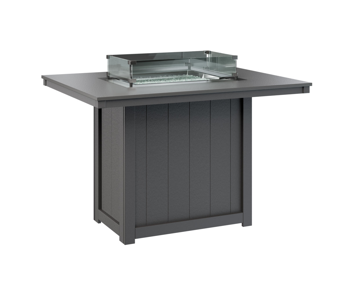 Berlin Gardens Donoma 42" x 54" Rectangular Fire Table Counter with Hammered Top