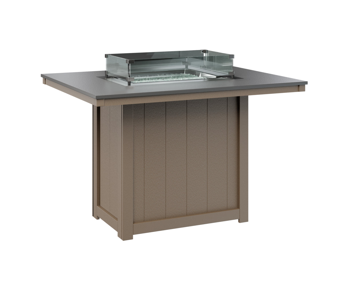 Berlin Gardens Donoma 42" x 54" Rectangular Fire Table Counter with Hammered Top