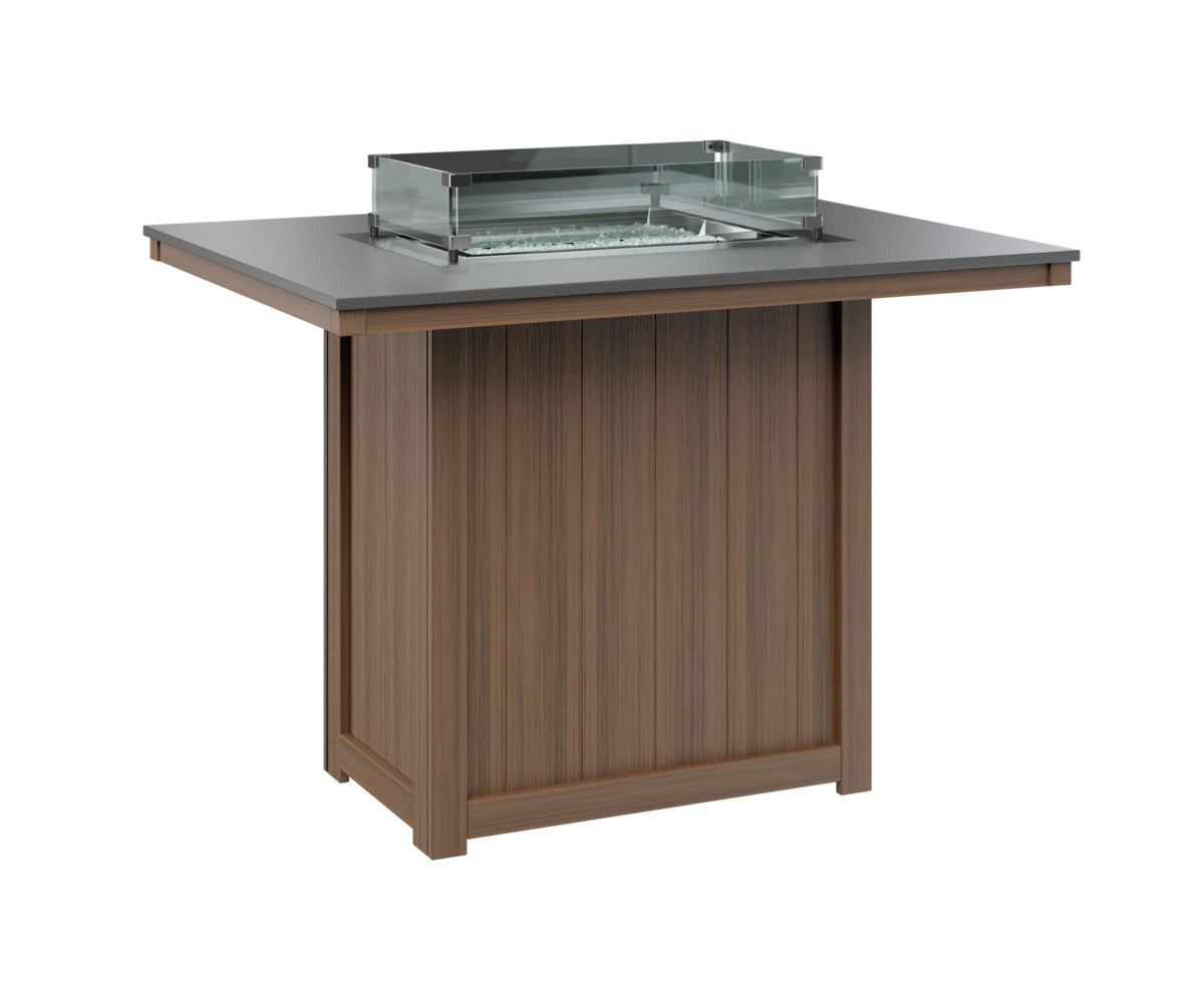 Berlin Gardens Donoma 42" x 54" Rectangular Fire Table Bar with Hammered Top