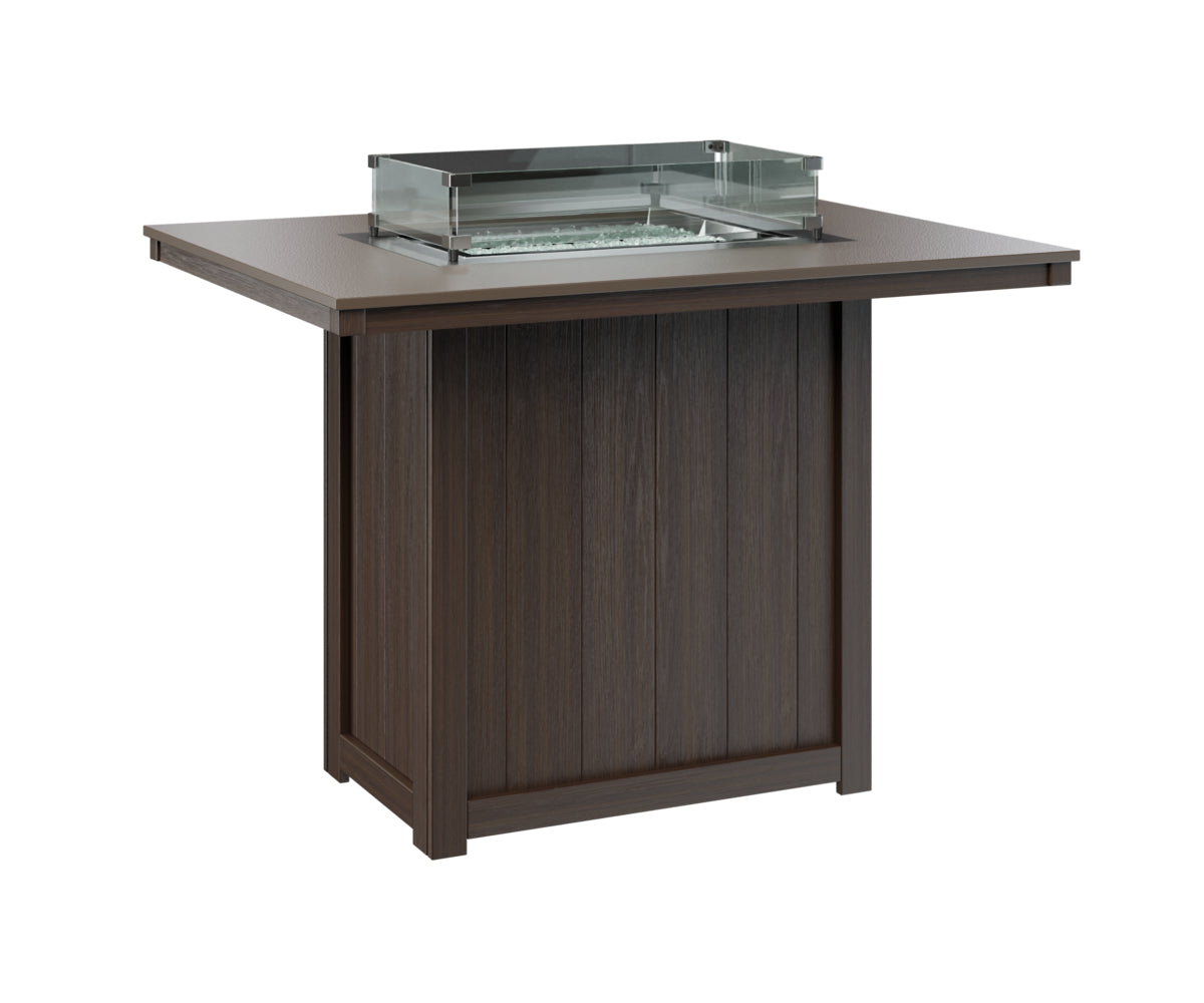 Berlin Gardens Donoma 42" x 54" Rectangular Fire Table Bar with Hammered Top