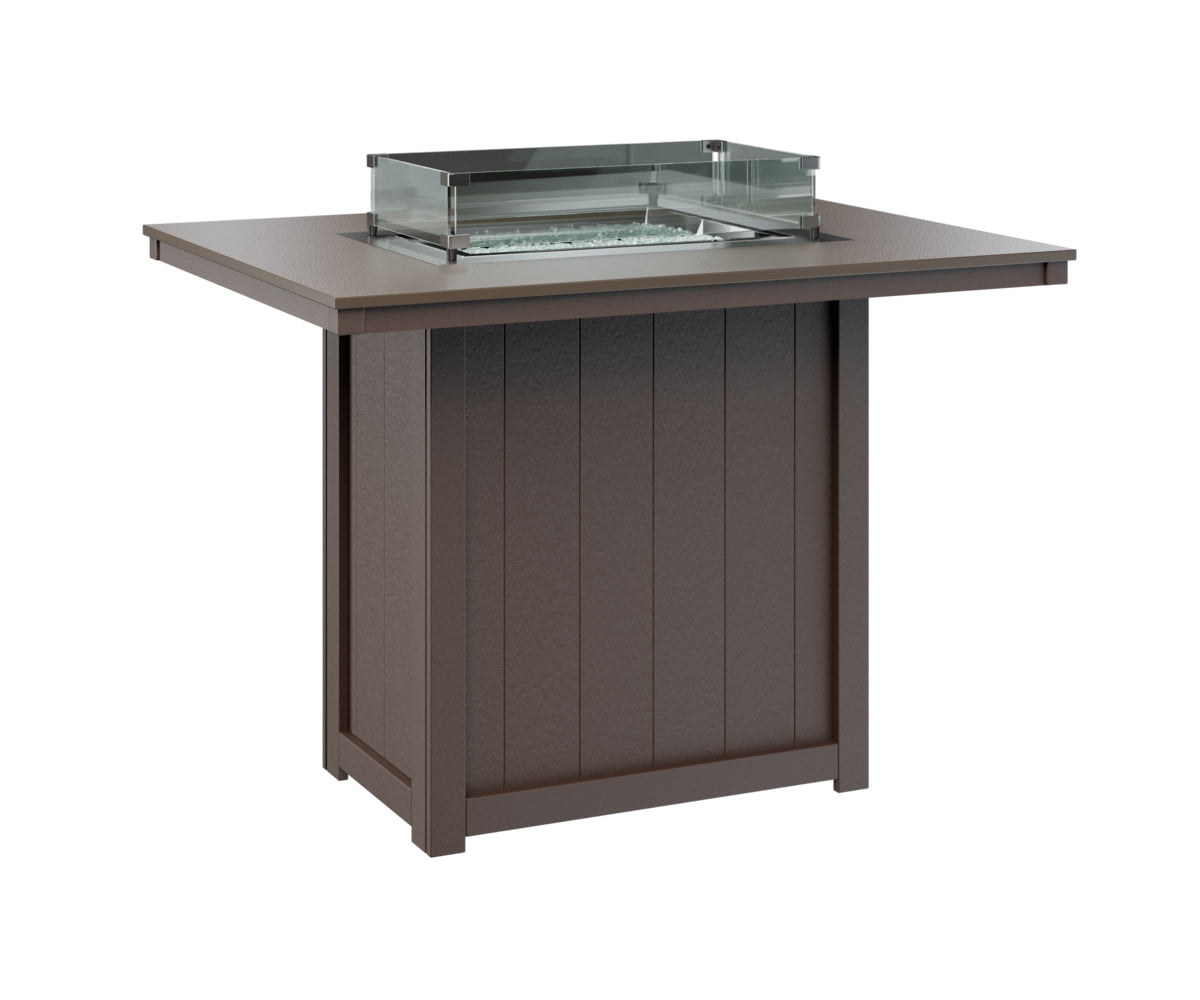 Berlin Gardens Donoma 42" x 54" Rectangular Fire Table Bar with Hammered Top