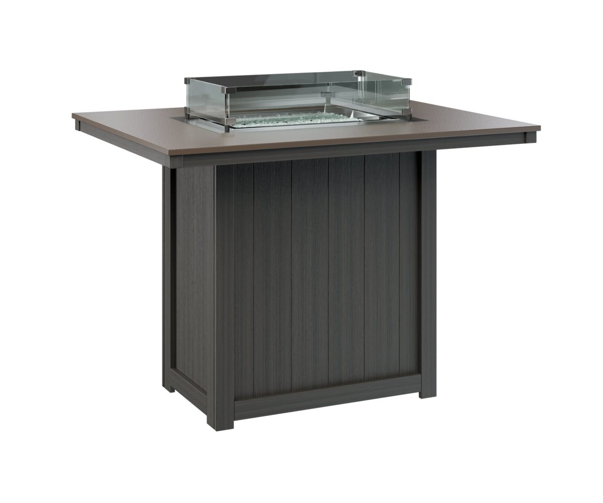 Berlin Gardens Donoma 42" x 54" Rectangular Fire Table Bar with Hammered Top