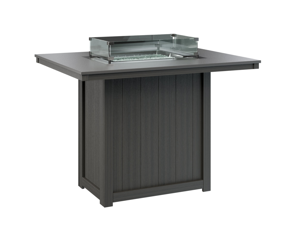 Berlin Gardens Donoma 42" x 54" Rectangular Fire Table Bar with Hammered Top