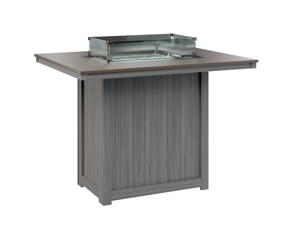 Berlin Gardens Donoma 42" x 54" Rectangular Fire Table Bar with Hammered Top