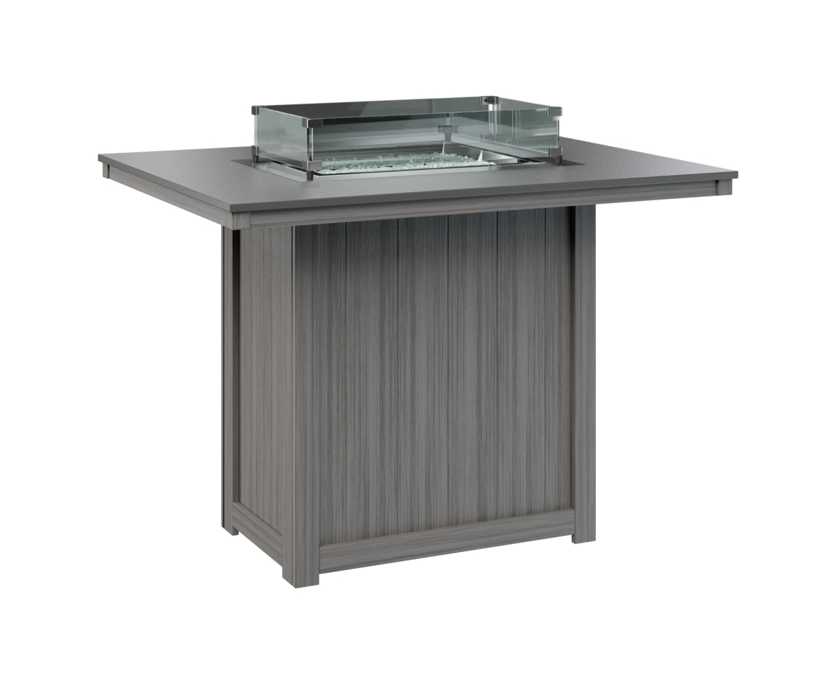 Berlin Gardens Donoma 42" x 54" Rectangular Fire Table Bar with Hammered Top