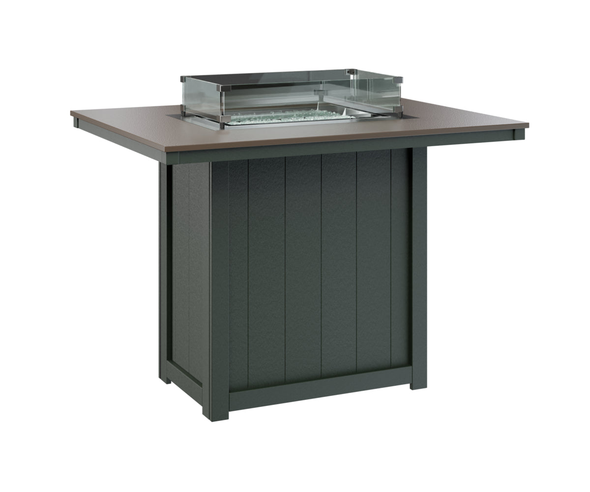 Berlin Gardens Donoma 42" x 54" Rectangular Fire Table Bar with Hammered Top