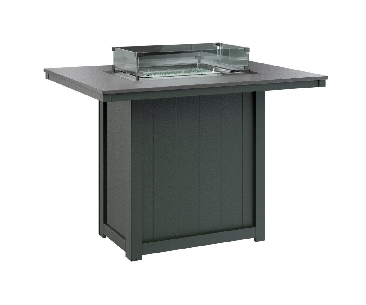 Berlin Gardens Donoma 42" x 54" Rectangular Fire Table Bar with Hammered Top