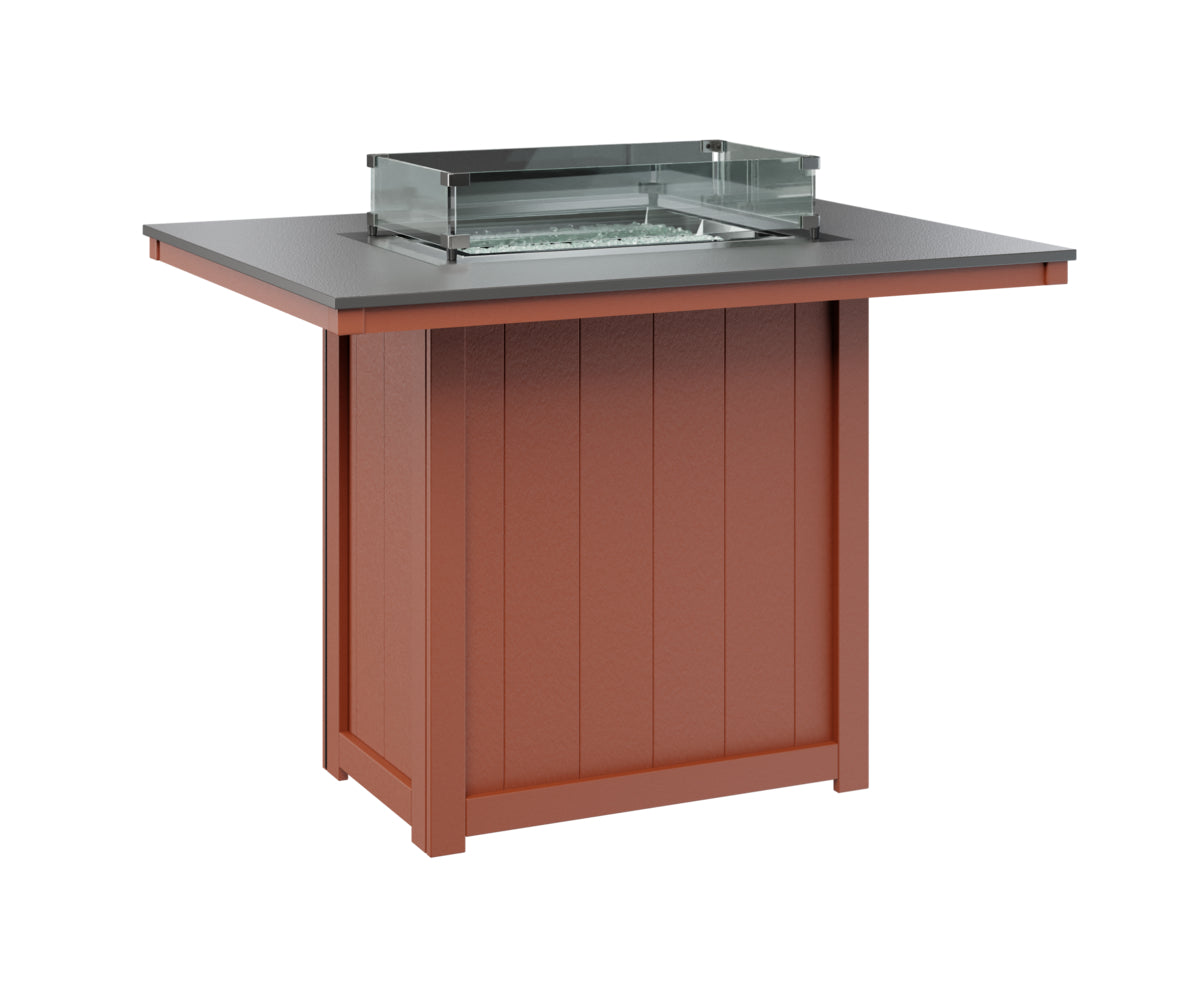 Berlin Gardens Donoma 42" x 54" Rectangular Fire Table Bar with Hammered Top
