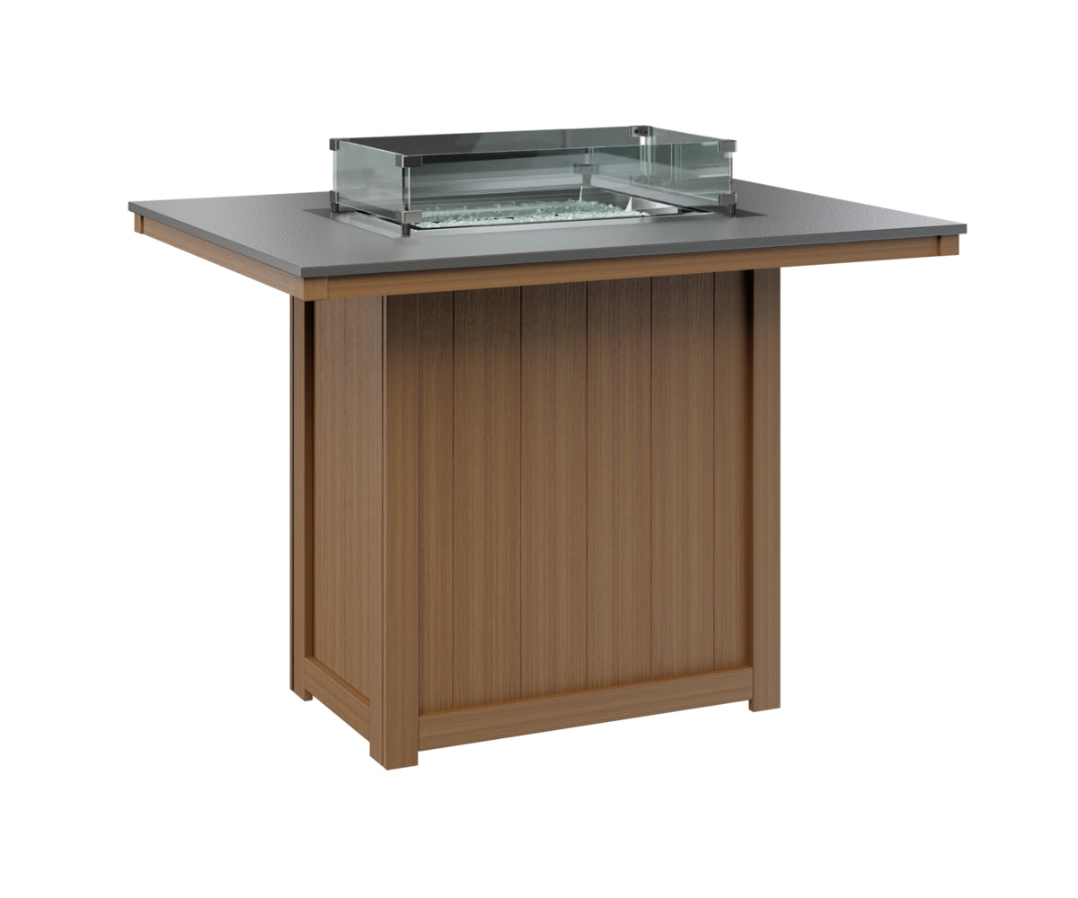 Berlin Gardens Donoma 42" x 54" Rectangular Fire Table Bar with Hammered Top