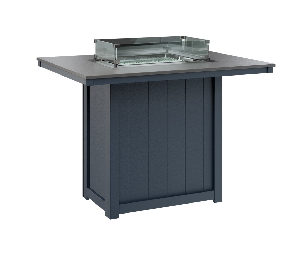 Berlin Gardens Donoma 42" x 54" Rectangular Fire Table Bar with Hammered Top