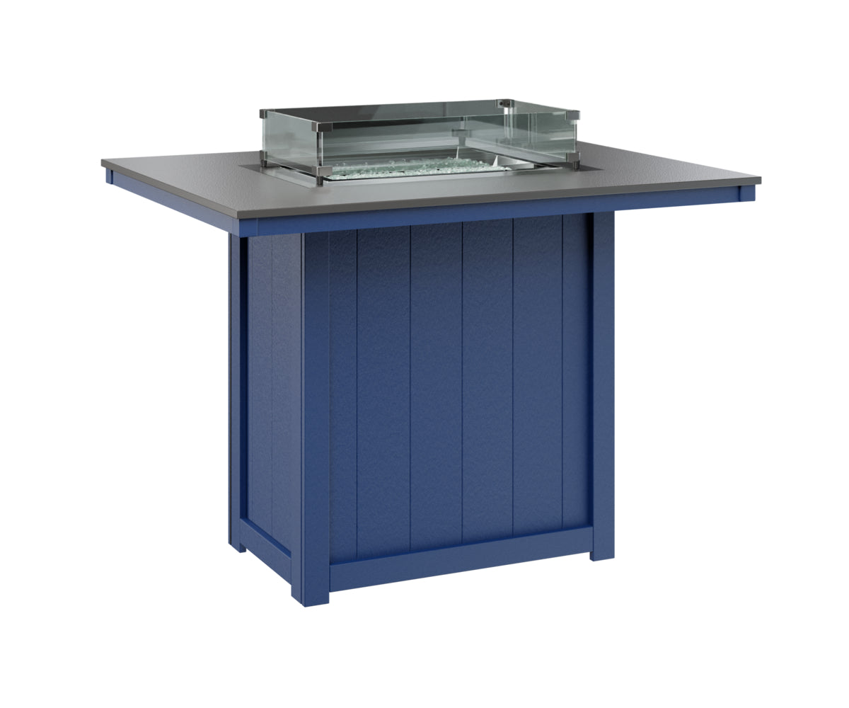 Berlin Gardens Donoma 42" x 54" Rectangular Fire Table Bar with Hammered Top