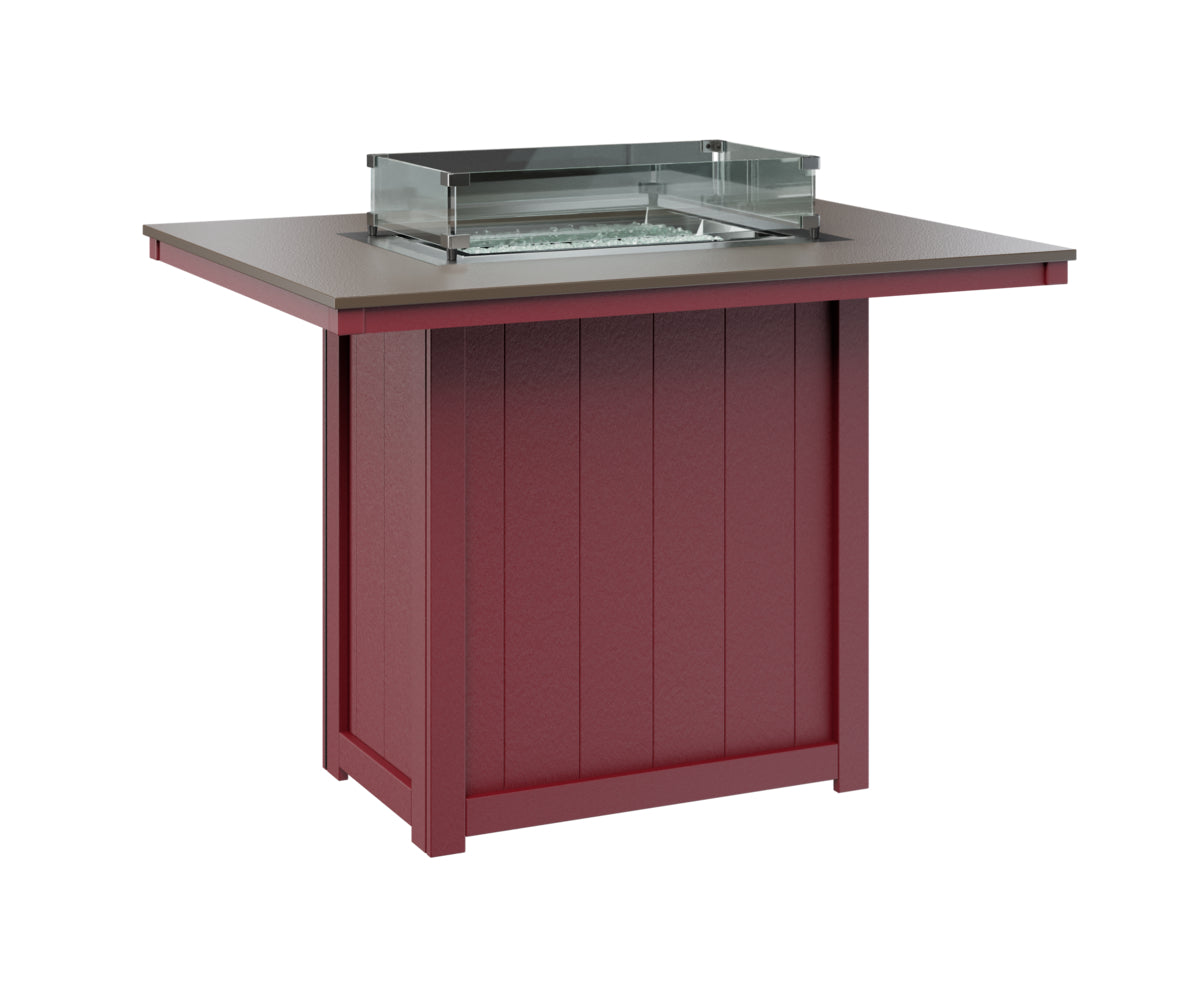Berlin Gardens Donoma 42" x 54" Rectangular Fire Table Bar with Hammered Top