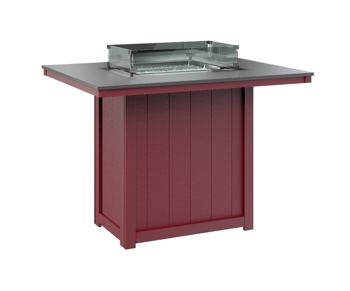 Berlin Gardens Donoma 42" x 54" Rectangular Fire Table Bar with Hammered Top