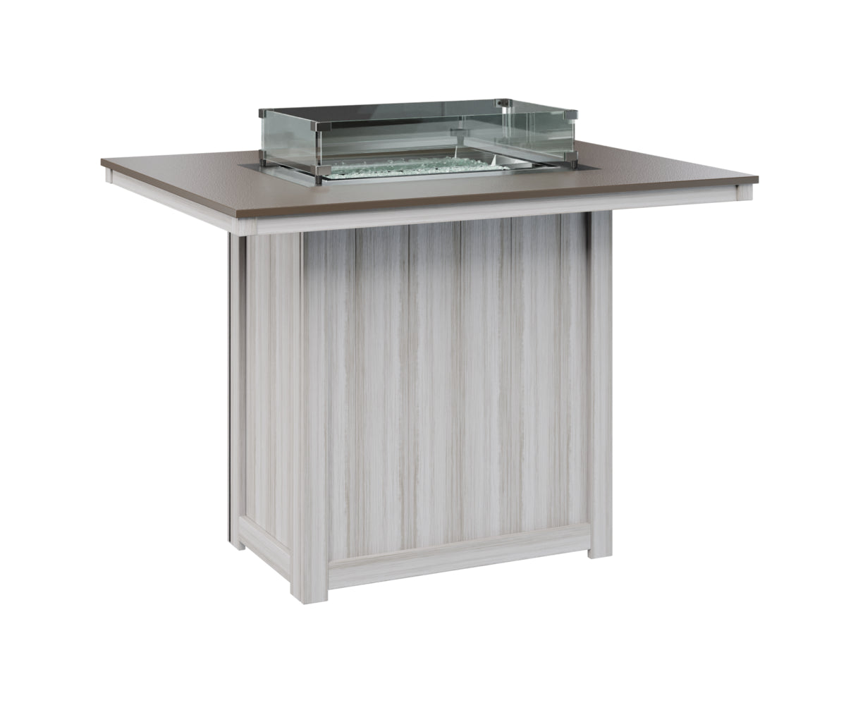 Berlin Gardens Donoma 42" x 54" Rectangular Fire Table Bar with Hammered Top