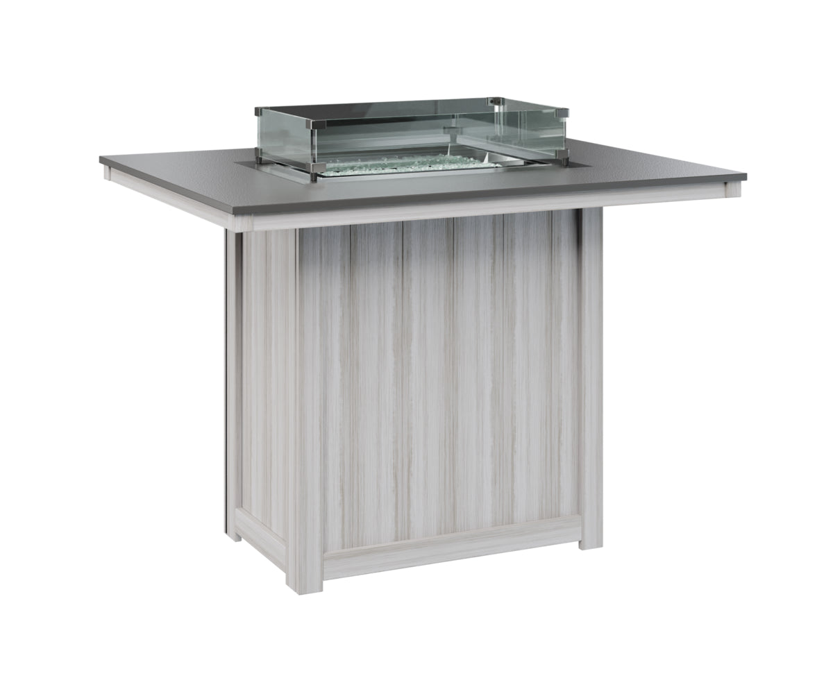 Berlin Gardens Donoma 42" x 54" Rectangular Fire Table Bar with Hammered Top